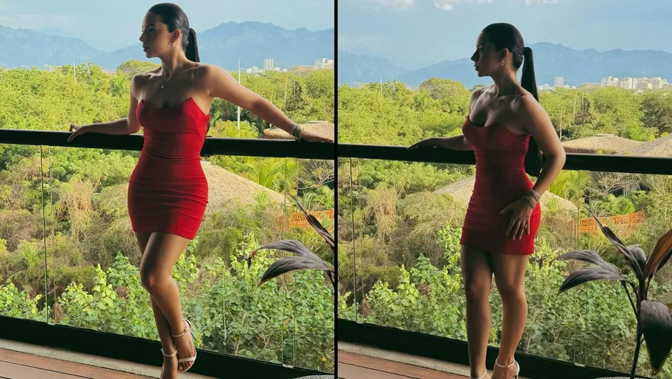 Ángela Aguilar deslumbra con un vestido rojo; provoca románticos mensajes de Christian Nodal